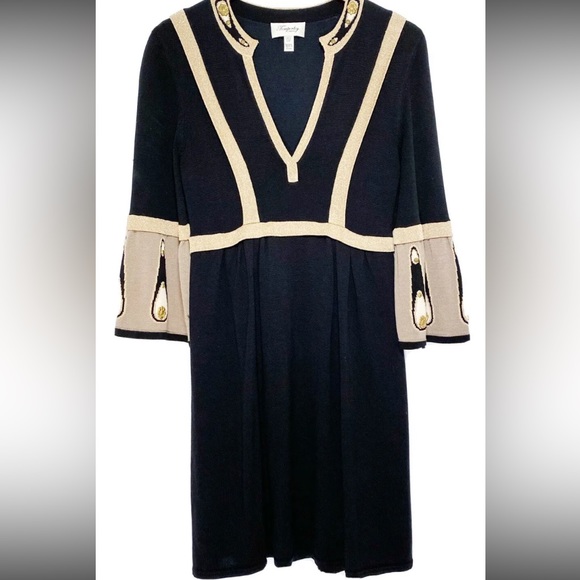 TEMPERLEY LONDON— Size 6 , Black & Gold Silk Knit Dress — GORGEOUS! 😍 - Picture 11 of 17